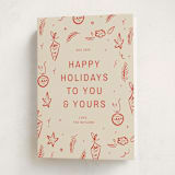 "Happy Little Holidays" - Holiday Cards in Tomato by Ani Somi - Folded Card