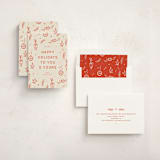"Happy Little Holidays" - Holiday Cards in Tomato by Ani Somi - Assembled