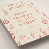 "Happy Little Holidays" - Holiday Cards in Tomato by Ani Somi - Detail