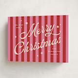 "Retro Candy Stripe" - Holiday Cards in Ribbon Candy by Wildfield Paper Co - Folded Card