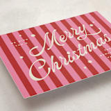 "Retro Candy Stripe" - Holiday Cards in Ribbon Candy by Wildfield Paper Co - Detail