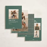 "Gingham Ribbon" - Holiday Cards in Juniper by Leah Bisch - Back of Card Options