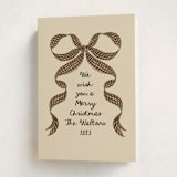 "Gingham Ribbon" - Holiday Cards in Spice by Leah Bisch - Folded Card