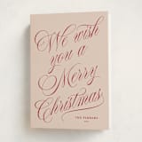 "With Flourish" - Holiday Cards in Rosy Cheeks by Kate Ahn - Folded Card