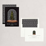 "Snow globe Tree" - Holiday Cards in Coal by Baumbirdy - Assembled