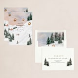 "Ski" - Holiday Cards in Wood by Elly - Assembled