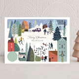 "Holiday Village" - Holiday Cards in Wreath by Morgan Ramberg - Front