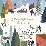 "Holiday Village" - Holiday Cards in Wreath by Morgan Ramberg - Close-Up