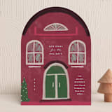 "New Home for Holidays" - Holiday Cards in Fushsia by Kanika Mathur - Front