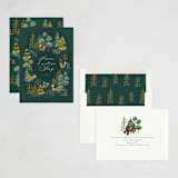 "Holiday Forest Friends" - Holiday Cards in Emerald by Jackie Crawford - Assembled