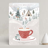 "Cup of Cheer" - Holiday Cards in Carmine by Maja Cunningham - Front