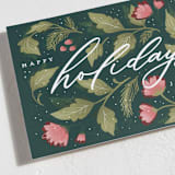 "Botanical Slant" - Holiday Cards in Forest by Makewells - Detail
