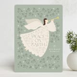 "Peaceful Angel" - Holiday Cards in Mint by Beth Schneider - Front