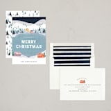 "Snowy Scene" - Holiday Cards in Ocean by Bethan - Assembled