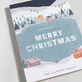 "Snowy Scene" - Holiday Cards in Ocean by Bethan - Detail