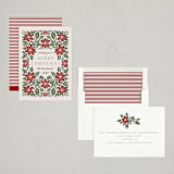 "Pressed Poinsettia" - Holiday Cards in Evergreen by Katharine Watson - Assembled