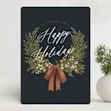 "Greenery" - Holiday Cards in Toffee by Leah Bisch - Front