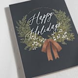 "Greenery" - Holiday Cards in Toffee by Leah Bisch - Detail