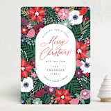 "Festive Christmas Floral" - Holiday Cards in Poinsettia by Hooray Creative - Front