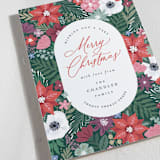 "Festive Christmas Floral" - Holiday Cards in Poinsettia by Hooray Creative - Detail