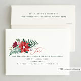 "Festive Christmas Floral" - Holiday Cards in Poinsettia by Hooray Creative - FREE Recipient Addressing