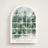 "Winter Sunroom Vista" - Holiday Cards in Wreath by Petra Kern - Front