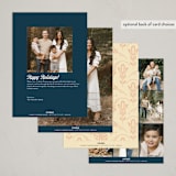 "Scandi Joy" - Holiday Cards in Navy by GeekInk Design - Back of Card Options