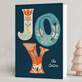 "Scandi Joy" - Holiday Cards in Navy by GeekInk Design - Folded Card