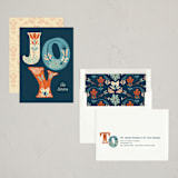 "Scandi Joy" - Holiday Cards in Navy by GeekInk Design - Assembled