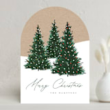 "Merry Christmas Trees" - Holiday Cards in Emerald by Angela Garrick - Front