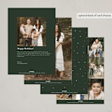 "Merry Christmas Trees" - Holiday Cards in Emerald by Angela Garrick - Back of Card Options