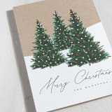 "Merry Christmas Trees" - Holiday Cards in Emerald by Angela Garrick - Detail