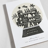 "Nativity Snow Globe" - Holiday Cards in Midnight by Sarah Knight - Detail