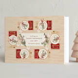 "Around the Table" - Holiday Cards in Holly Berry by Jamie Alexander - Folded Card