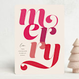 "Let's Get Merry" - Holiday Cards in Candy Cane by Louise Kay - Front