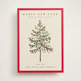 "Vintage Spruce" - Holiday Cards in Poinsettia by Amy Kross - Front