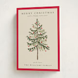 "Vintage Spruce" - Holiday Cards in Poinsettia by Amy Kross - Folded Card