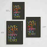 "Love and Cheer" - Holiday Cards in Neon by Snow and Ivy - Formats Available