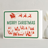 "Retro Holiday" - Holiday Cards in Holly by Teju Reval - Folded Card