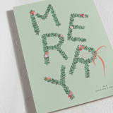 "merry" - Holiday Cards in Mint by Kelsey McNatt - Detail