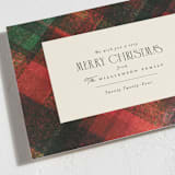 "Traditional Plaid" - Holiday Cards in Cranberry by Julie Murray - Detail