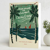 "Palm Warm" - Holiday Cards in Verdant Sea by Angel Walker - Folded Card