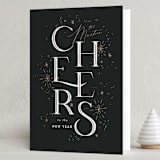 "Sparklers" - Holiday Cards in Midnight by Leah Bisch - Folded Card