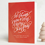 "Wishes for Christmas" - Holiday Cards in Rudolph by Heather Cairl - Folded Card