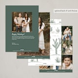 "Deck the Desert" - Holiday Cards in Cactus by Shiny Penny Studio - Back of Card Options