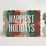 "waved plaid" - Holiday Cards in Fruitcake by Carrie Moradi - Front