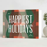 "waved plaid" - Holiday Cards in Fruitcake by Carrie Moradi - Folded Card
