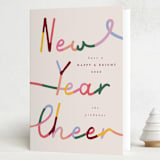 "Bright New Year" - Holiday Cards in Rainbow by Corinne Malesic - Folded Card