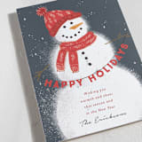 "cheerful snowman" - Holiday Cards in Peppermint by Rebecca Durflinger - Detail