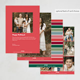 "Bubbly Type" - Holiday Cards in Holly Berry by Hooray Creative - Back of Card Options